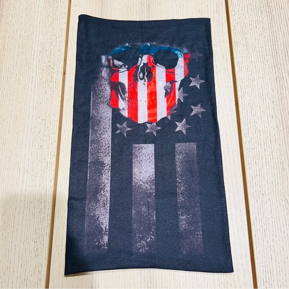 American Flag Skull Balaclava Mask Gaiter Neck Biker Bandana sport Face Cover